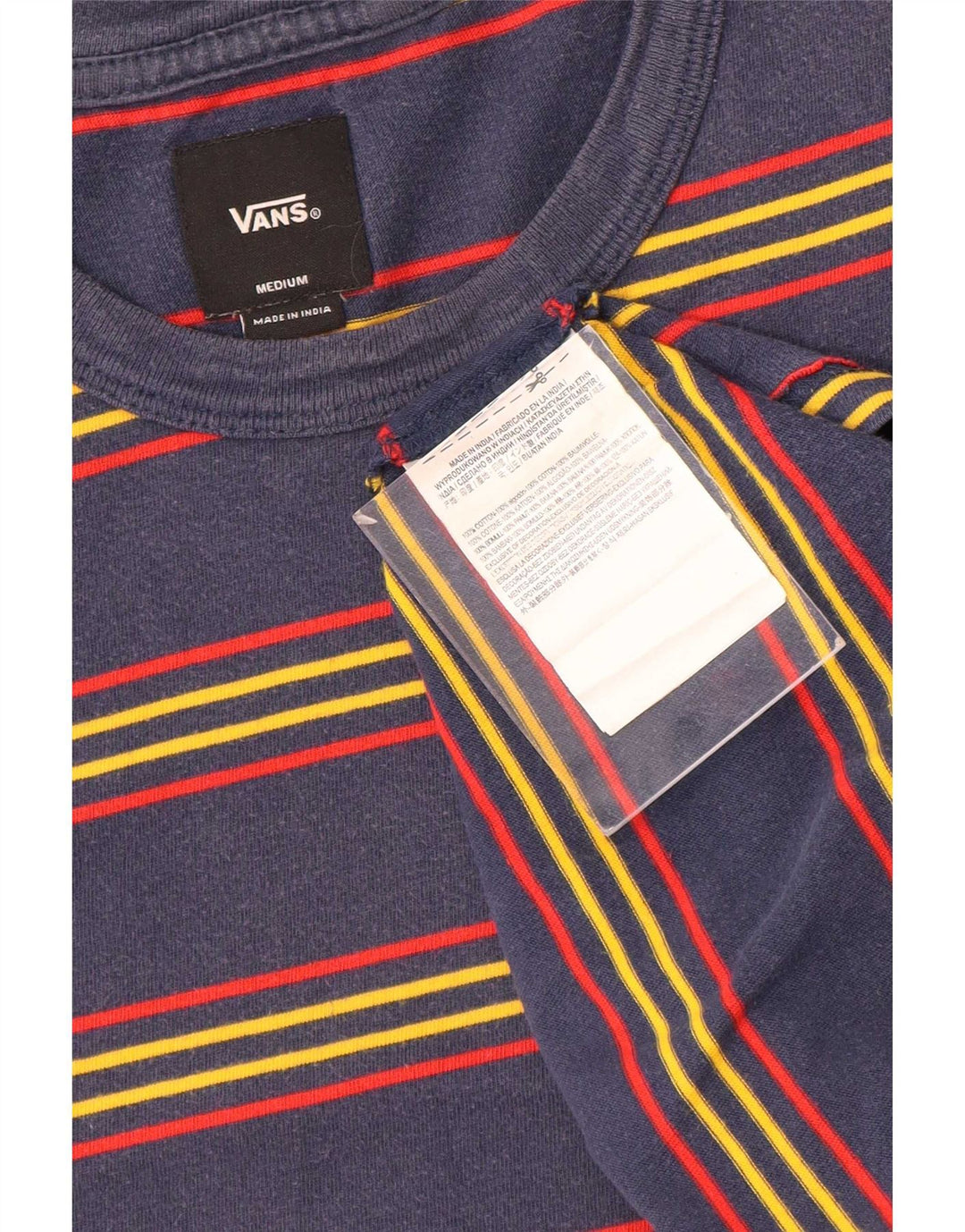 Tricou pentru bărbați Vans Top mediu din bumbac cu dungi bleumarin