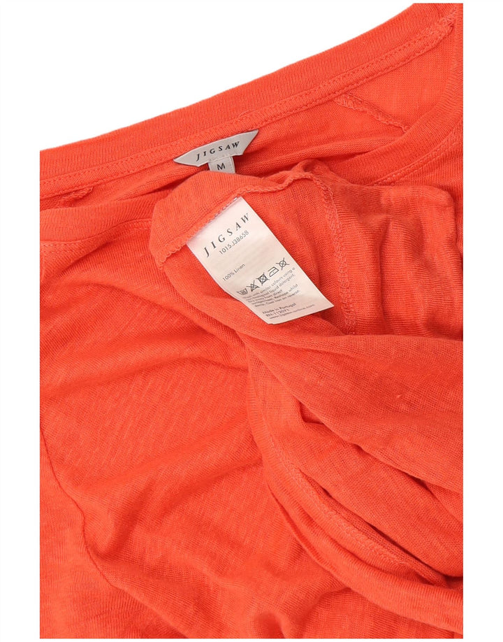 Jigsaw Womens Top 3/4 Maneca UK 12 In portocaliu mediu