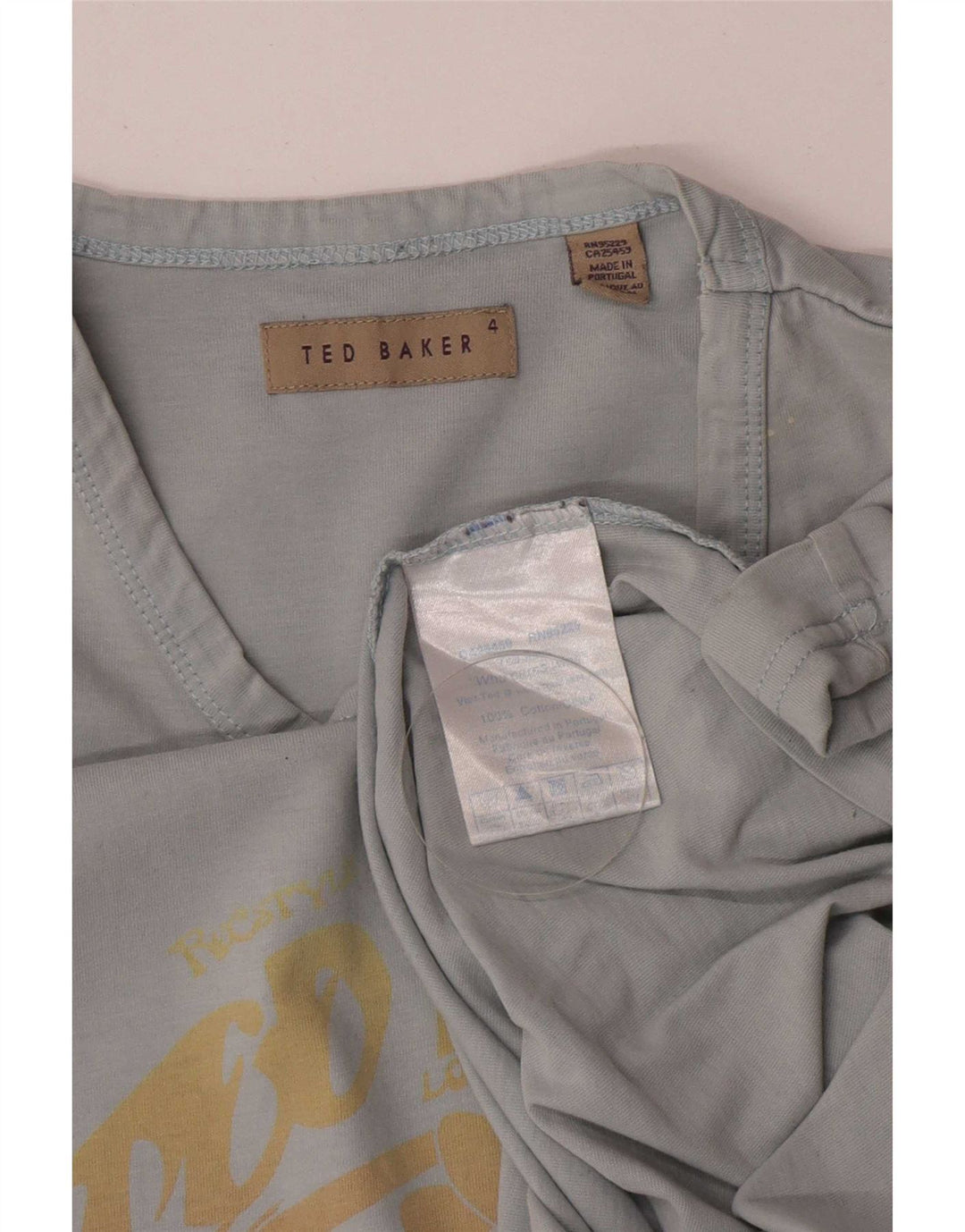 Tricou grafic pentru bărbați Ted Baker Mărimea 4 mare Bumbac albastru