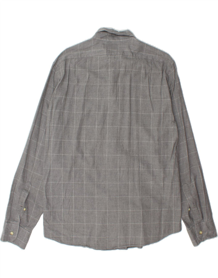 J. CREW Mens Slim Shirt Large Grey Check Vintage J. Crew and Second-Hand J. Crew from Messina Hembry 