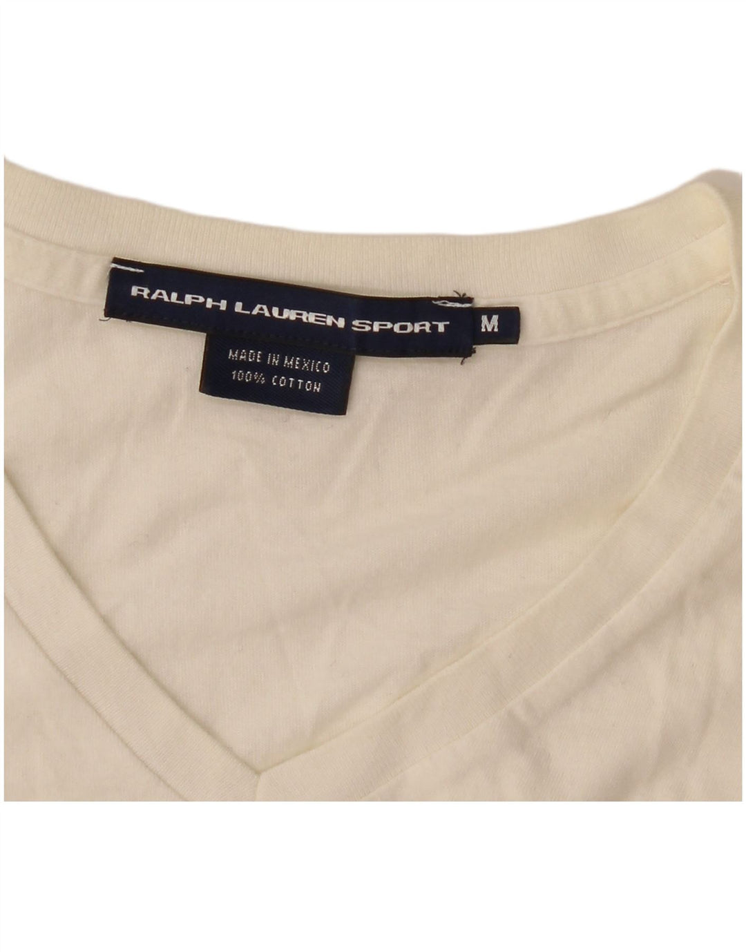 Tricou Ralph Lauren pentru femei Top UK 12 Medium Off White Bumbac