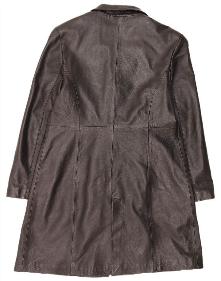 Palton din piele vintage pentru femei UK 14 Medium Black