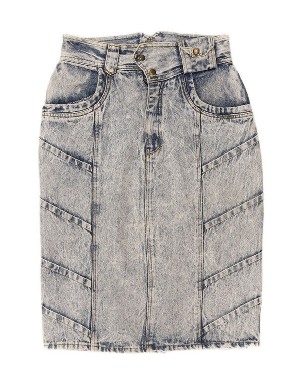 BONITA Womens Denim Skirt IT 42 Medium W30 Blue Cotton