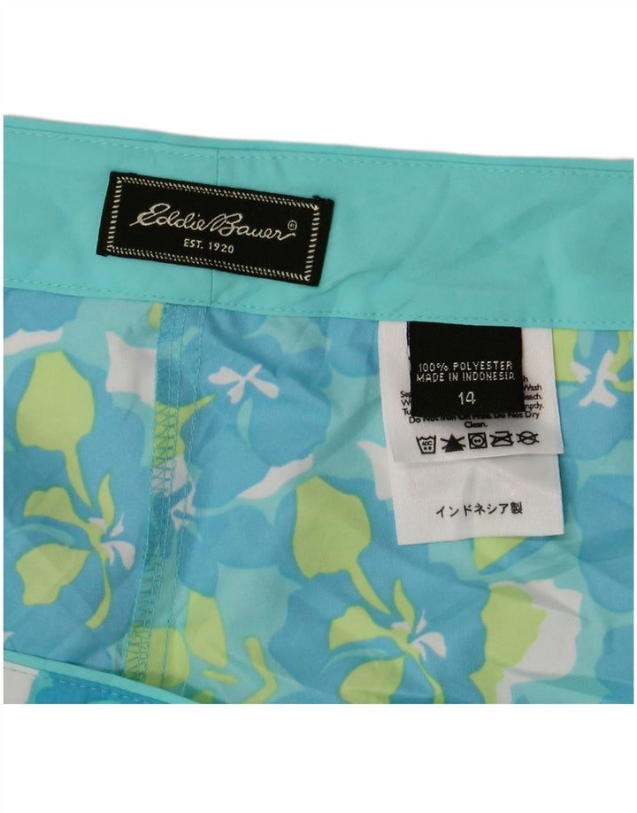 EDDIE BAUER Pantaloni scurți de înot pentru femei US 14 XL, albastru, poliester floral