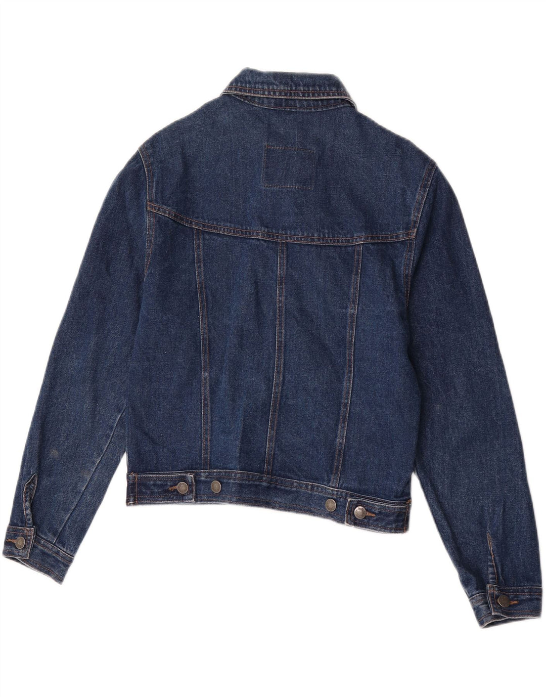 Jachetă de denim crop vintage pentru femei UK 14, bumbac albastru mediu