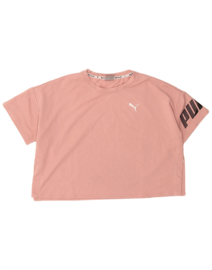 Tricou cu grafic Puma pentru femei Crop Top UK 16 Poliester roz mare