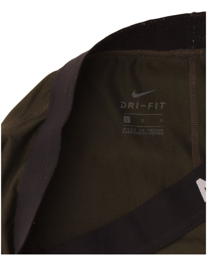 Leggings grafici NIKE Dri Fit pentru femei UK 14 Poliester kaki mare