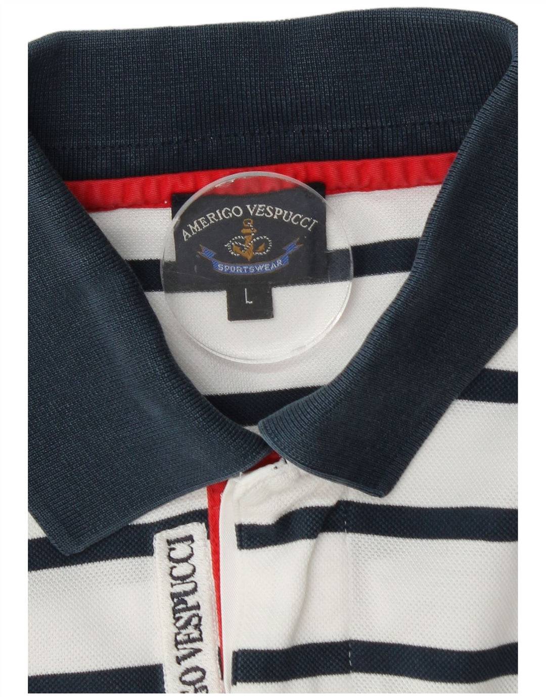 Amerigo Vespucci tricou polo rugby pentru bărbați cu dungi albe mari