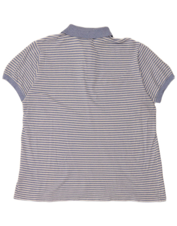 Tricou polo Lacoste pentru bărbați Mărimea 6 XL Bumbac cu dungi albastre