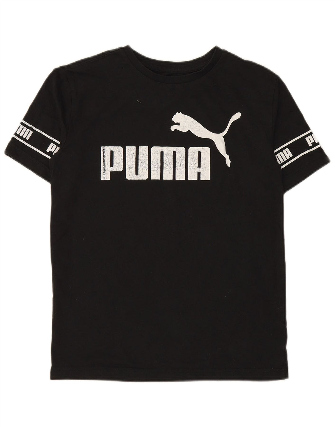 Tricou grafic PUMA pentru băieți Top 13-14 ani mare bumbac negru