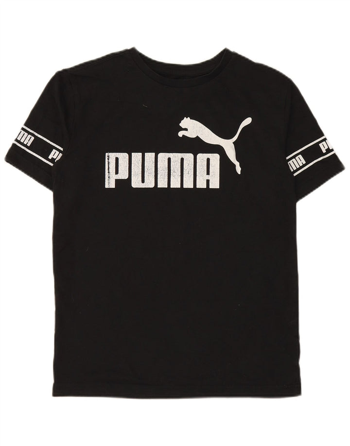 Tricou grafic PUMA pentru băieți Top 13-14 ani mare bumbac negru