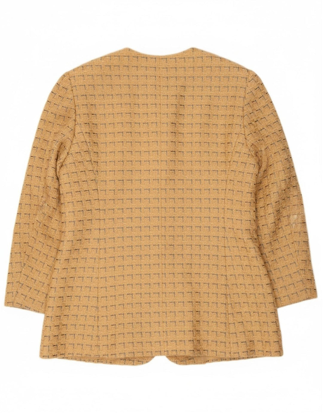 Sacou Jaeger pentru femei, cu 5 nasturi, UK 12, bumbac geometric galben mediu