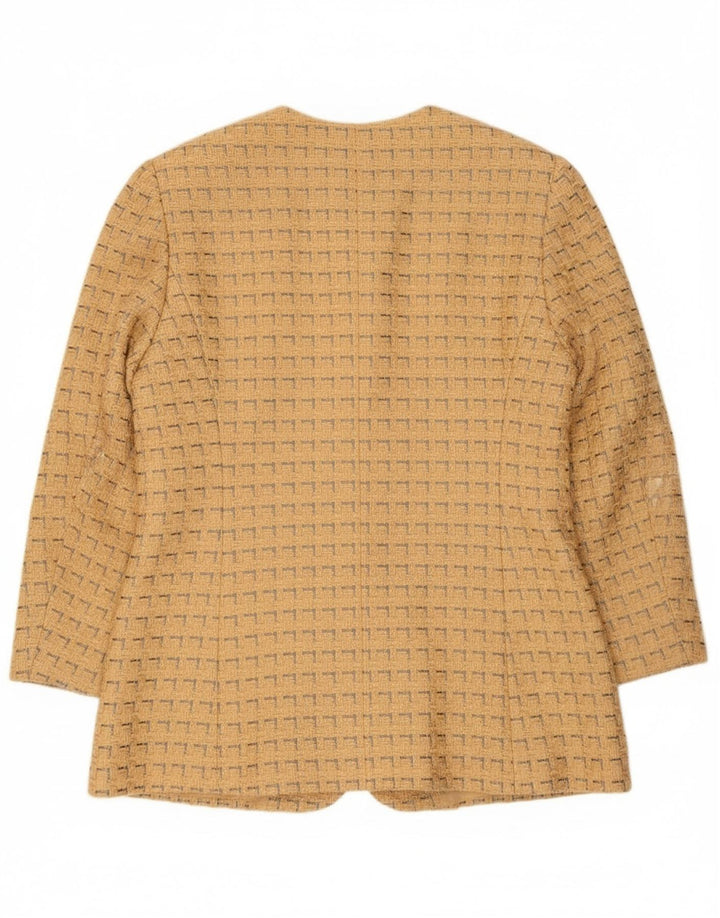 Sacou Jaeger pentru femei, cu 5 nasturi, UK 12, bumbac geometric galben mediu