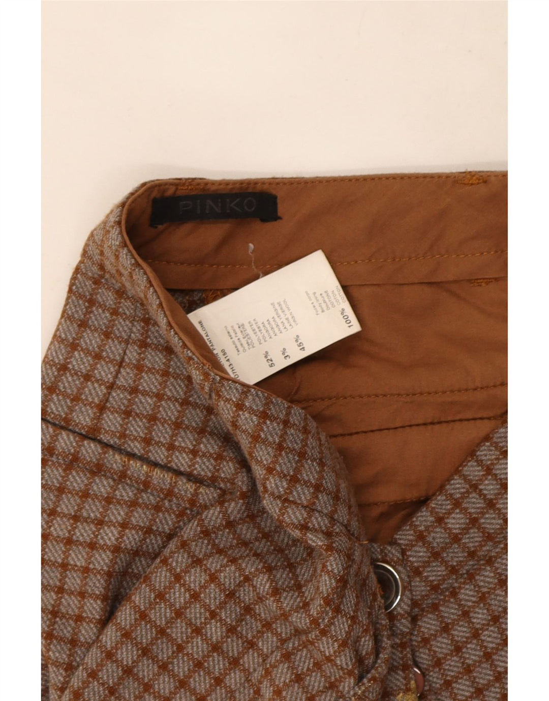 Pantaloni chino slim pentru femei Pinko L26 L26 poliester cu carouri maro