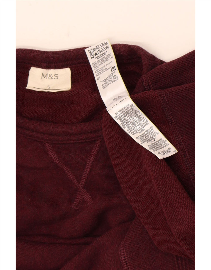 Hanorac pentru bărbați Marks & Spencer Pulover mic din bumbac burgundă