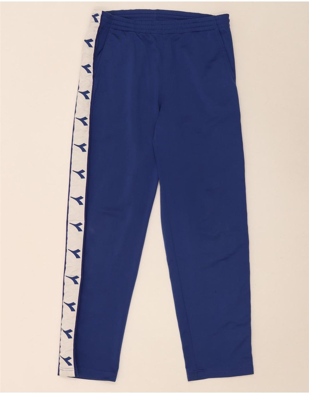Pantaloni de trening grafic Diadora pentru bărbați, albastru mediu, poliester color bloc