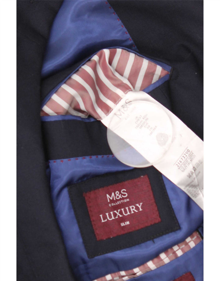 Jachetă pentru bărbați Marks & Spencer, subțire, cu 2 nasturi, UK 40 Medium Bleumarin