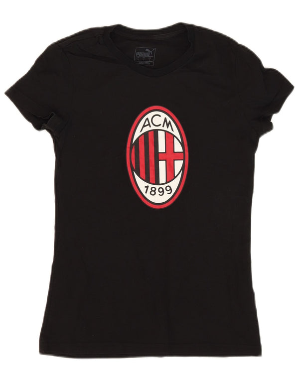 Tricou grafic PUMA pentru femei AC Milan Top UK 10 Small Black Bumbac