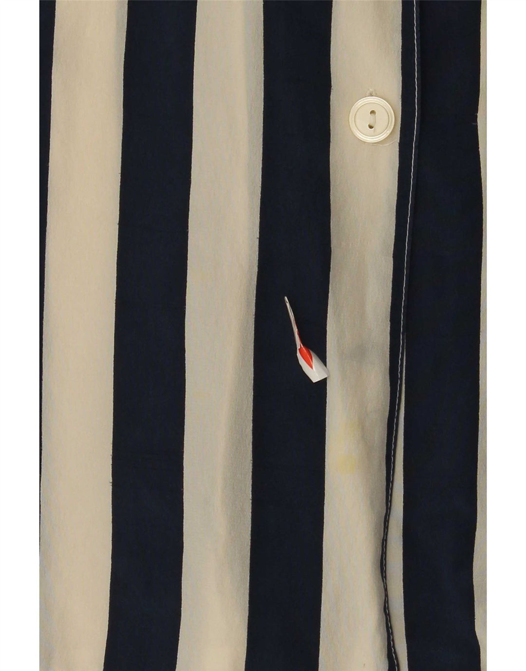 Bluză cămașă cu mânecă scurtă pentru femei Vintage IT 42 Medium Bleumarin în dungi