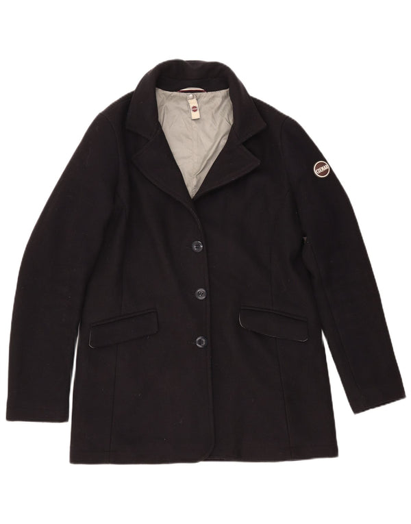 COLMAR Womens Overcoat IT 42 Small Navy Blue Wool