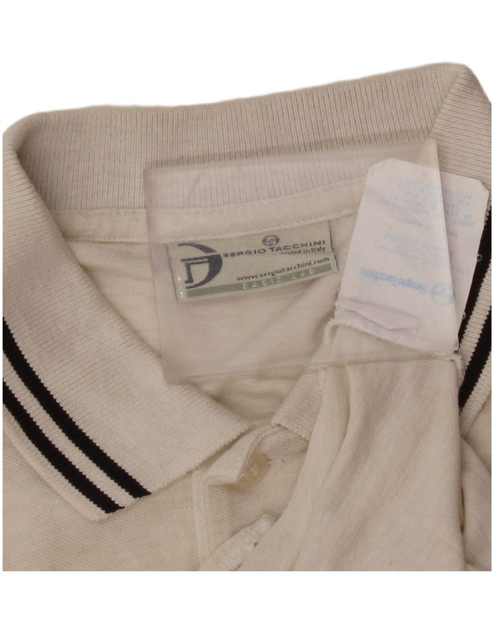 SERGIO TACCHINI Tricou polo pentru bărbați, mare din bumbac alb