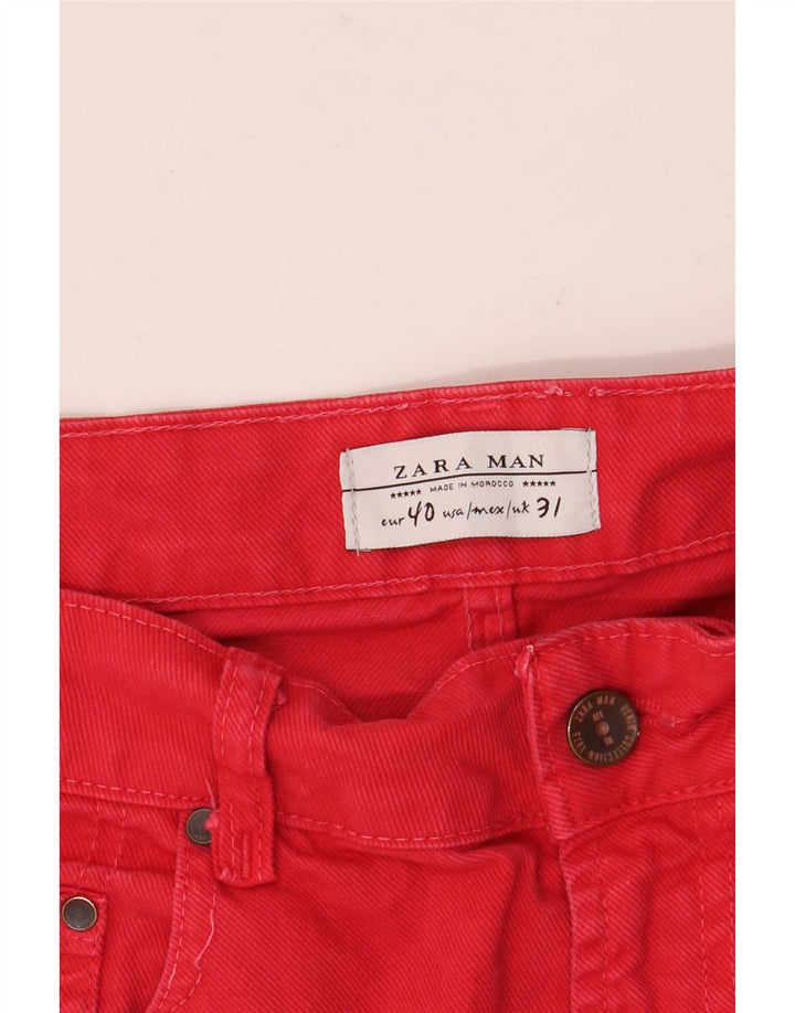 Pantaloni scurți din denim pentru bărbați Zara EU 40 Medium W31 Roșu