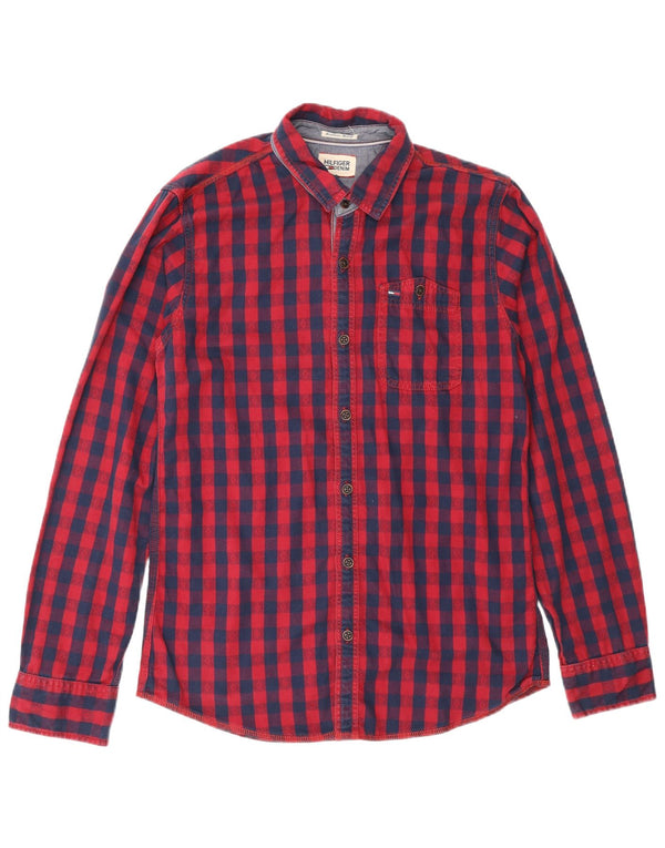 Cămașă pentru bărbați Tommy Hilfiger, cu tăiere obișnuită, din bumbac cu carouri mici, roșii