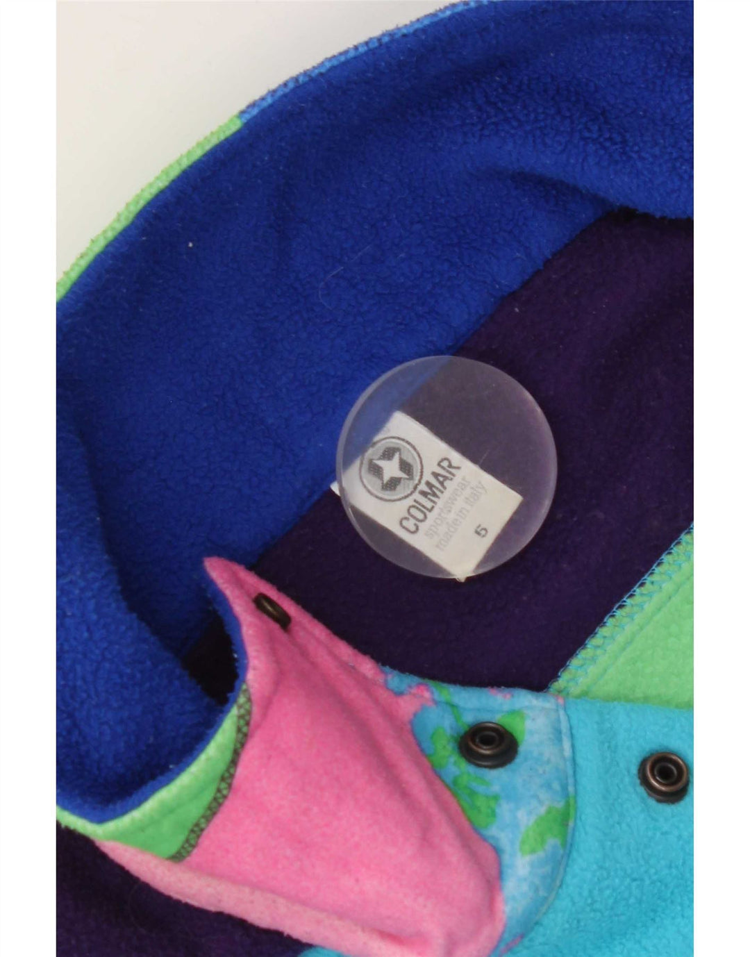 Pulover Colmar pentru bărbați, cu gât cu nasturi, fleece, XL, albastru