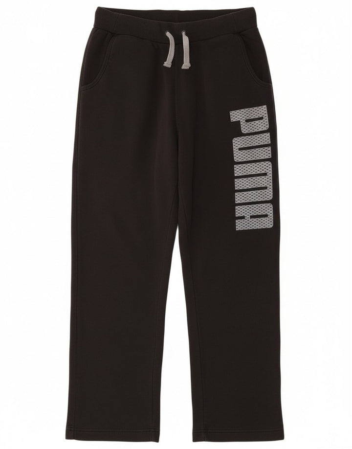 Pantaloni de trening Puma Graphic pentru bărbați, bumbac mediu negru