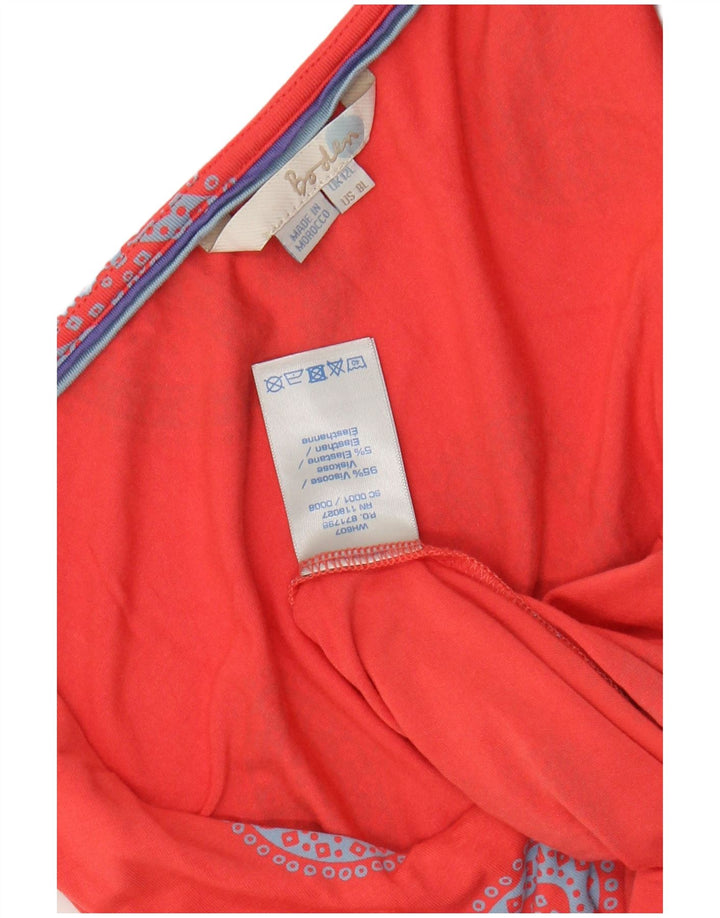 BODEN Rochie A-Line fără mâneci lungi pentru femei UK 12 Medium Red Paisley Viscose