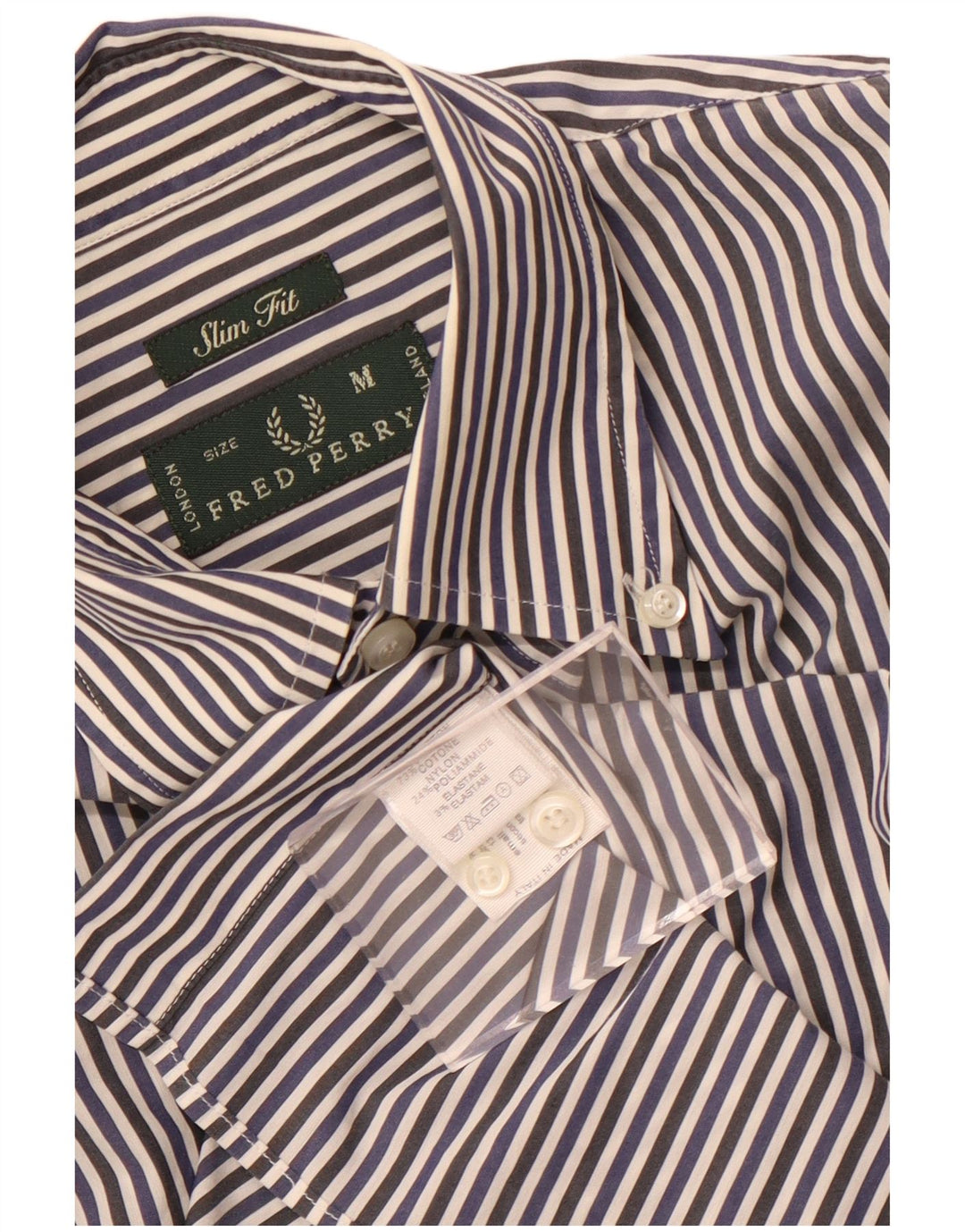 Cămașă pentru bărbați Fred Perry slim fit, bumbac cu dungi albastru bleumarin mediu