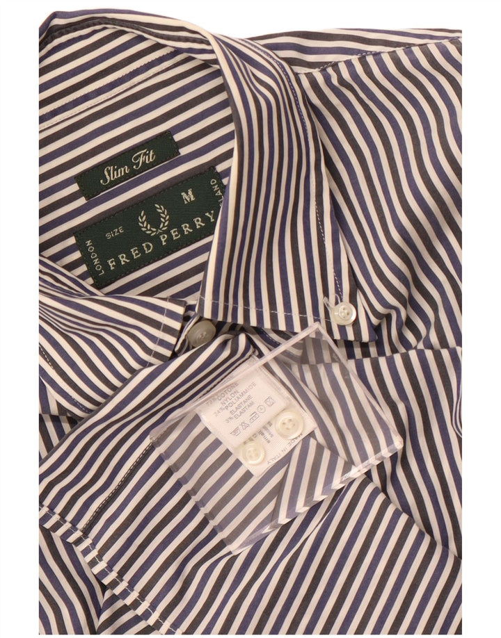 Cămașă pentru bărbați Fred Perry slim fit, bumbac cu dungi albastru bleumarin mediu