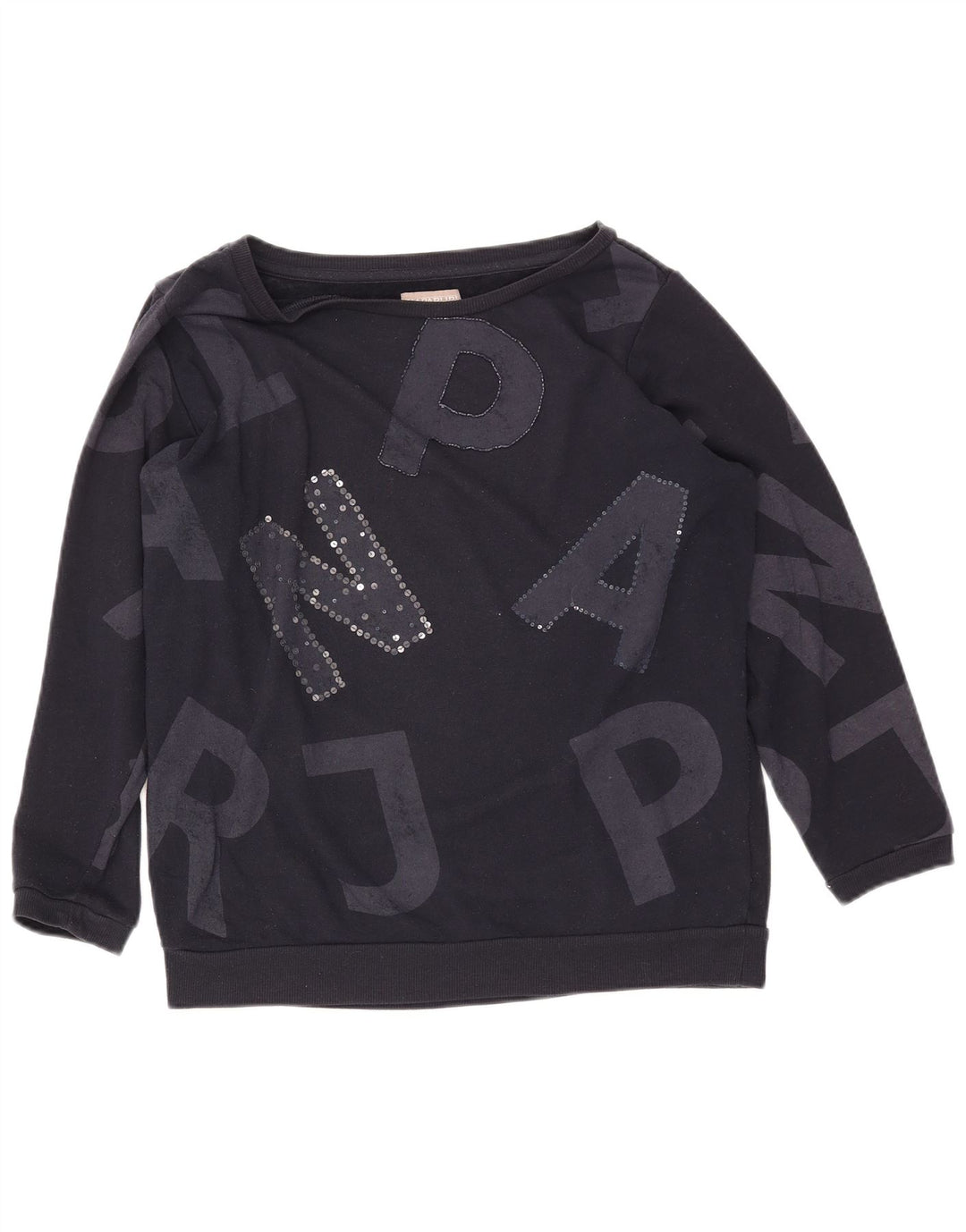 NAPAPIJRI Pulover cu grafic pentru femei UK 14 Mare Bleumarin