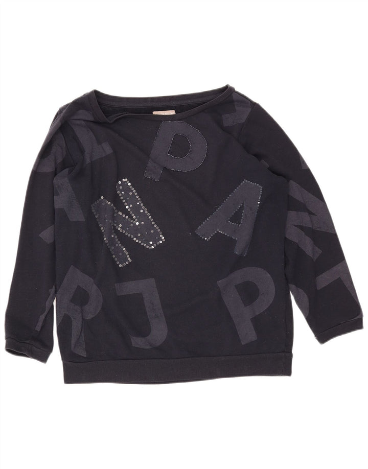 NAPAPIJRI Pulover cu grafic pentru femei UK 14 Mare Bleumarin