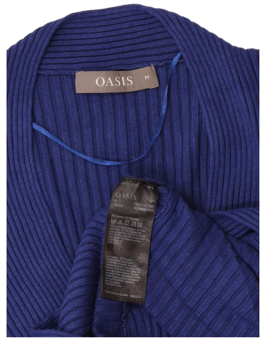 Pulover cu decolteu în V Oasis pentru femei UK 12, viscoză albastră medie