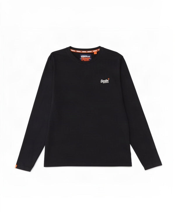 Top pentru bărbați Superdry cu mânecă lungă 2XL din bumbac bleumarin
