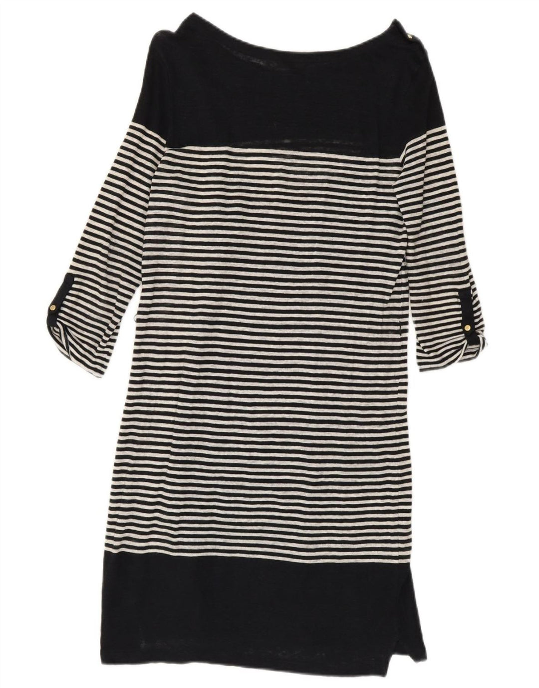 Massimo Dutti Rochie Schimbată pentru Femei cu mâneci 3/4 UK 10 Mic, Negru, în dungi