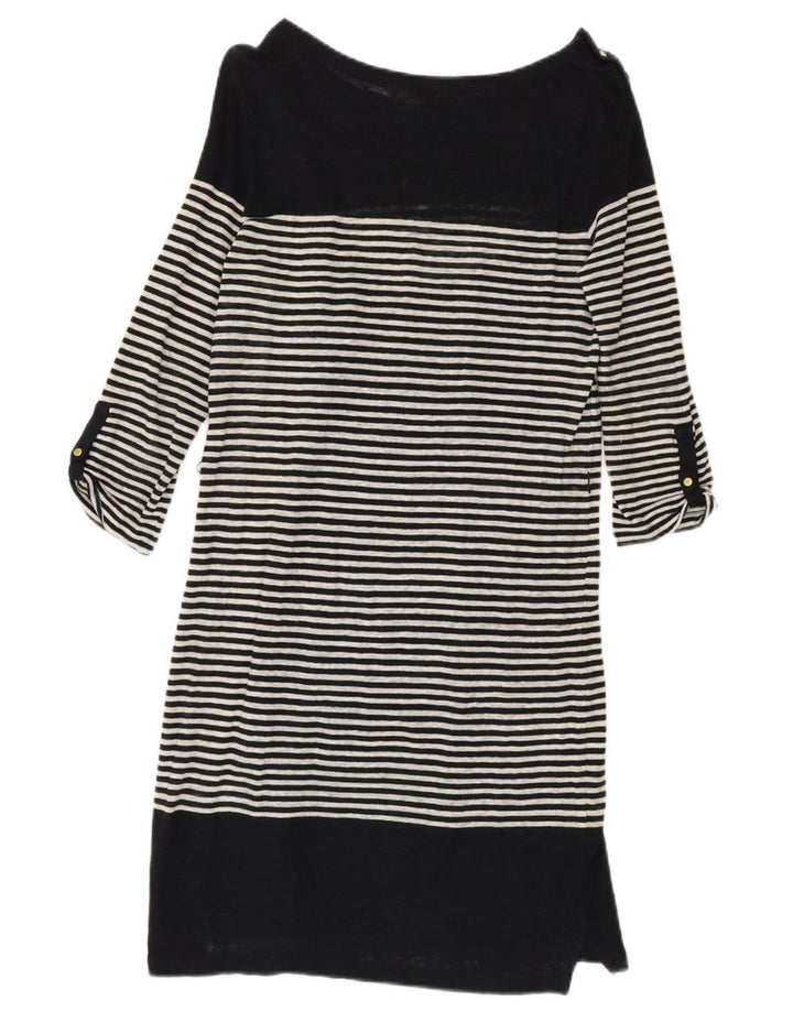 Massimo Dutti Rochie Schimbată pentru Femei cu mâneci 3/4 UK 10 Mic, Negru, în dungi