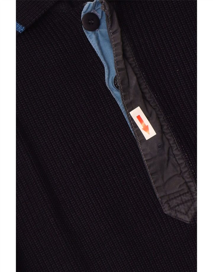 NAVIGARE Pulover cu gât polo pentru bărbați, mare, lână bleumarin