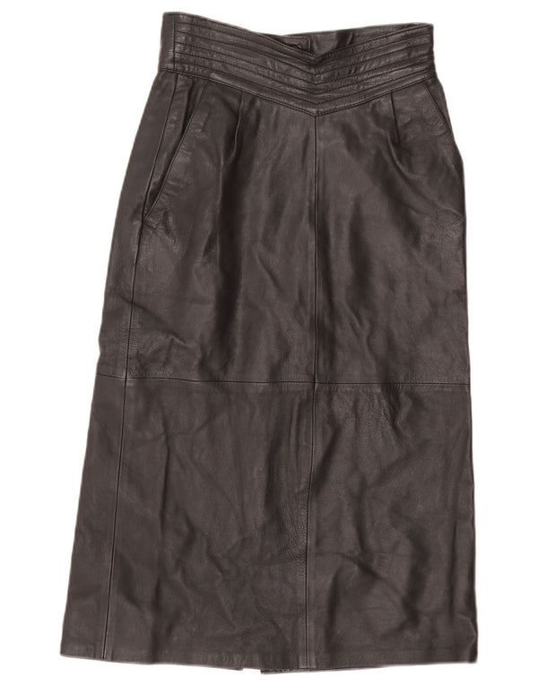 Fusta de piele vintage pentru femei EU 36 Small W26 Piele neagră