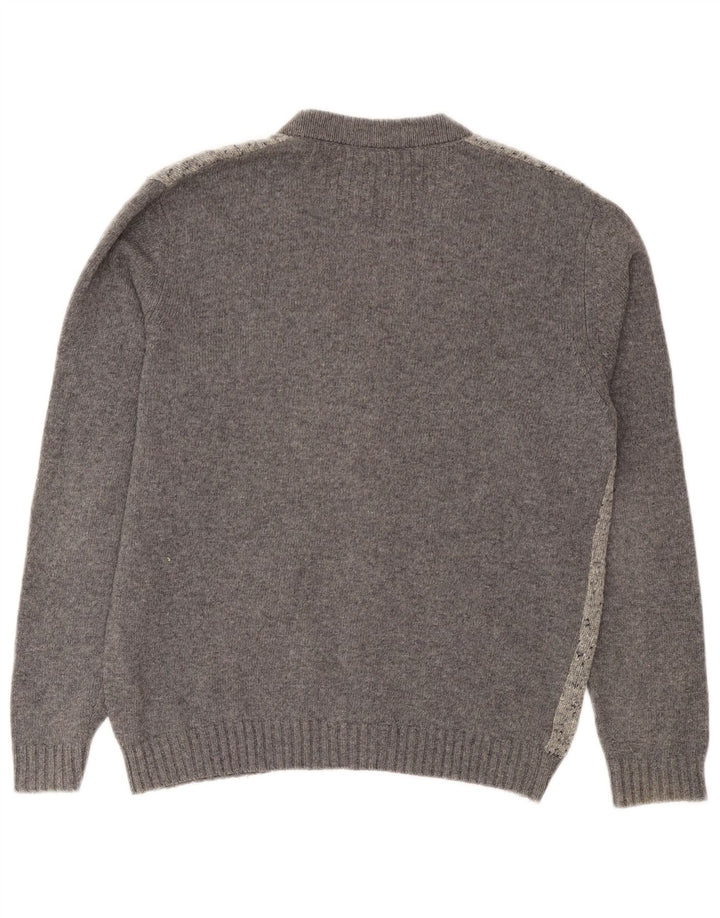 Pulover cardigan pentru bărbați Il Granchio IT 50 Lână cu pete gri mediu