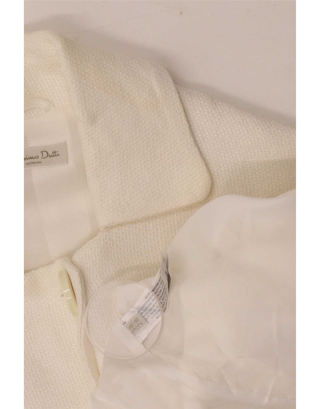 Massimo Dutti Jachetă pentru femei Crop 2 Button Blazer EU 38 Medium White