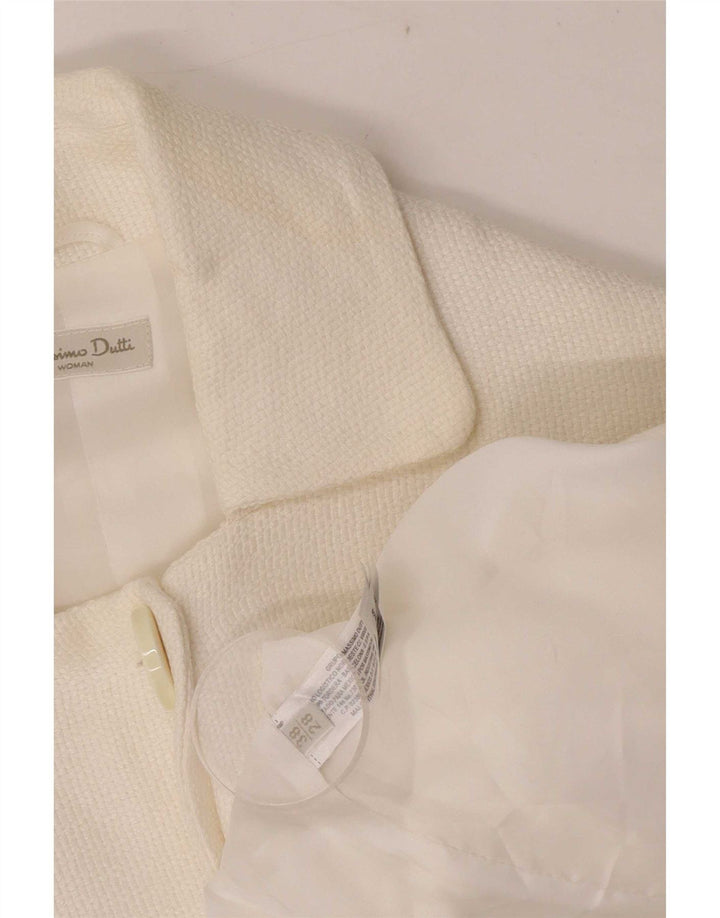 Massimo Dutti Jachetă pentru femei Crop 2 Button Blazer EU 38 Medium White