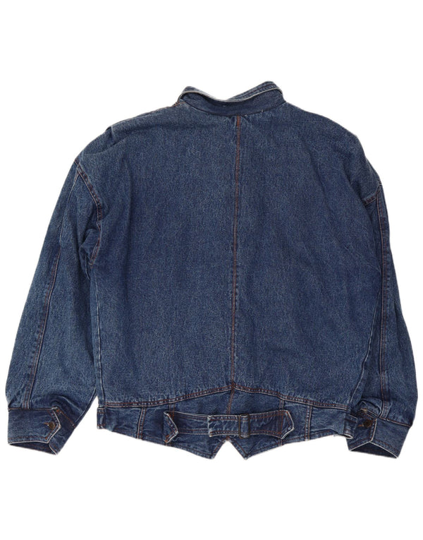 Jachetă Sherpa de denim pentru femei VINTAGE UK 20 2XL Albastru