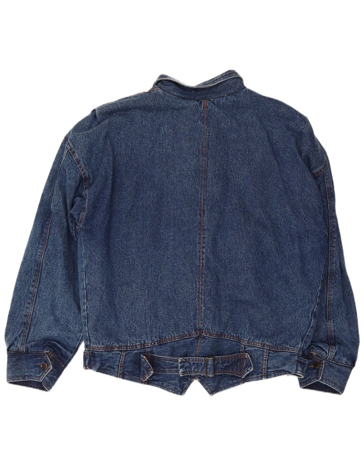 Jachetă Sherpa de denim pentru femei VINTAGE UK 20 2XL Albastru