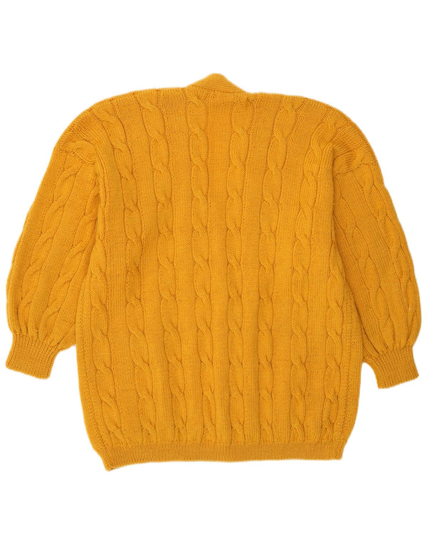Pulover Cardigan Vintage pentru femei UK 16 Large Yellow