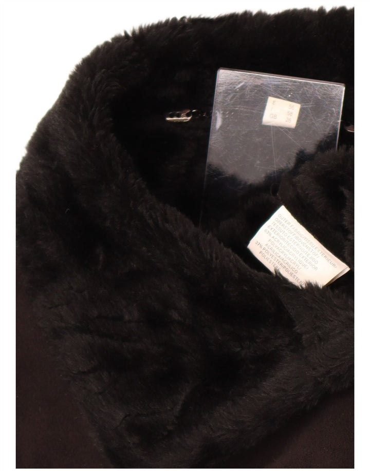 Jachetă Sherpa Vintage pentru femei UK 26 5XL Negru Acrilic