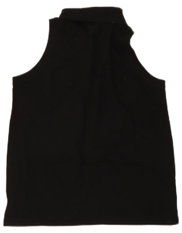 Sergio Tacchini Tricou polo fără mâneci pentru femei UK 12 Bumbac mediu negru