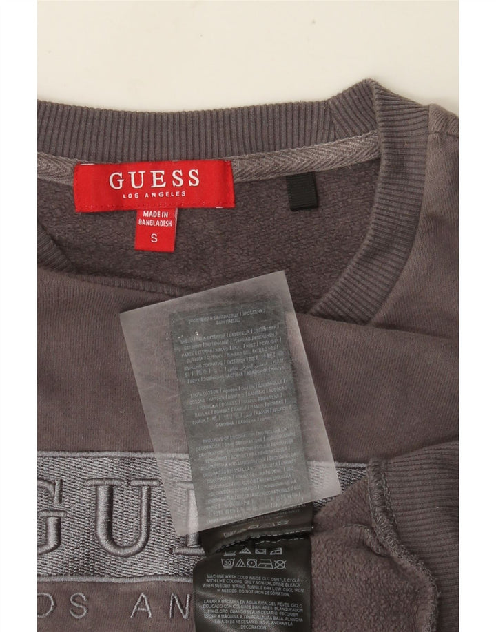 Pulover supradimensionat cu grafic pentru femei Guess, UK 10, bumbac gri mic