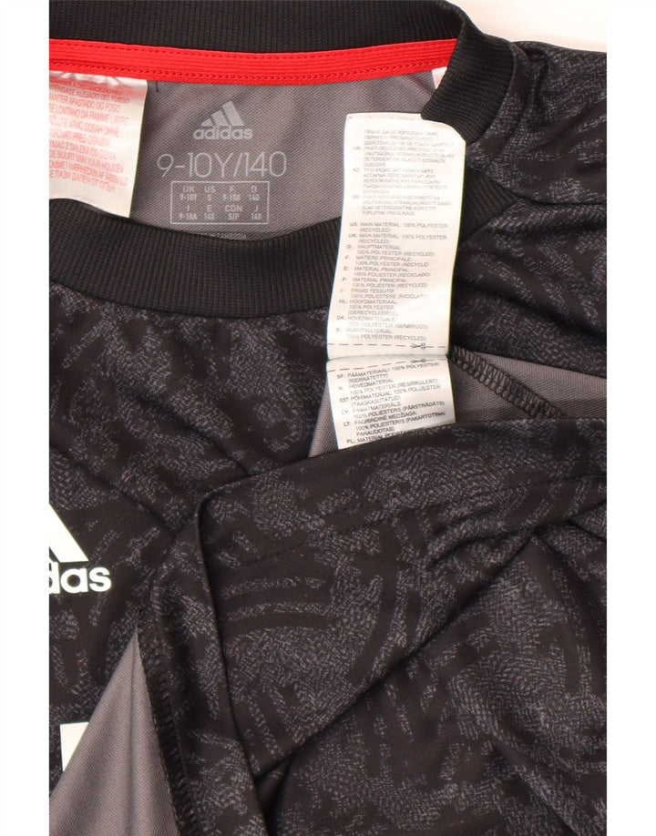 Tricou grafic pentru băieți Adidas Top 9-10 ani poliester geometric negru